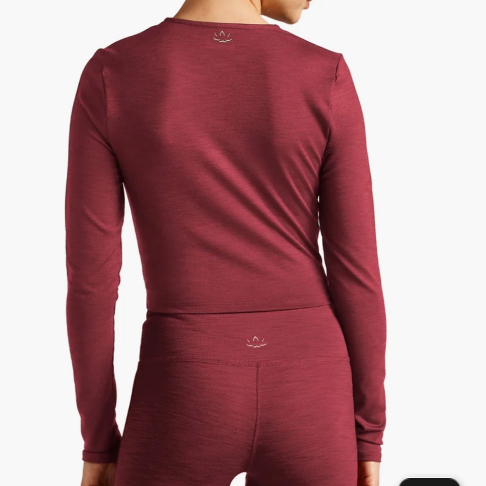 Beyond Yoga heather rib frame cropped pullover NWT - Picture 3 of 7